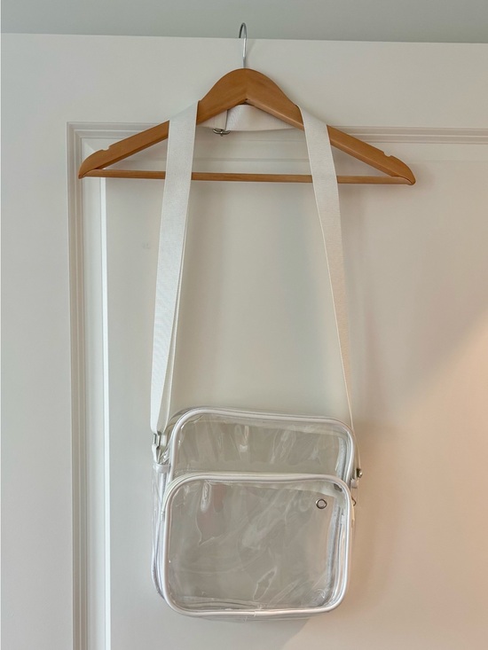 Handbags - Clear White Crossbody Bag with Adjustable Strap